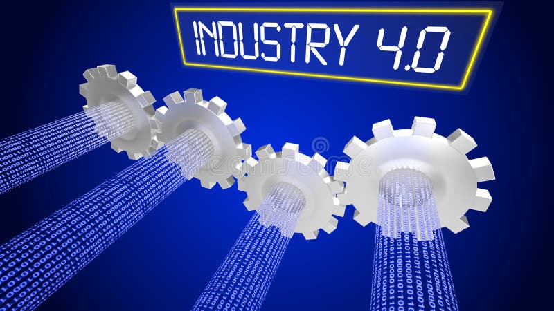 Industrie 4 0 infographic radertjes van de conceptenillustratie royalty-vrije illustratie Industrie 4 0 infographic radertjes van de conceptenillustratie royalty-vrije illustratie