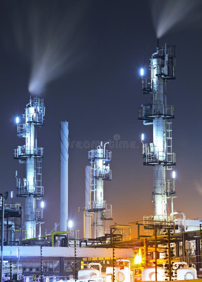 Industrial factory complex at night. Industrial factory complex at night