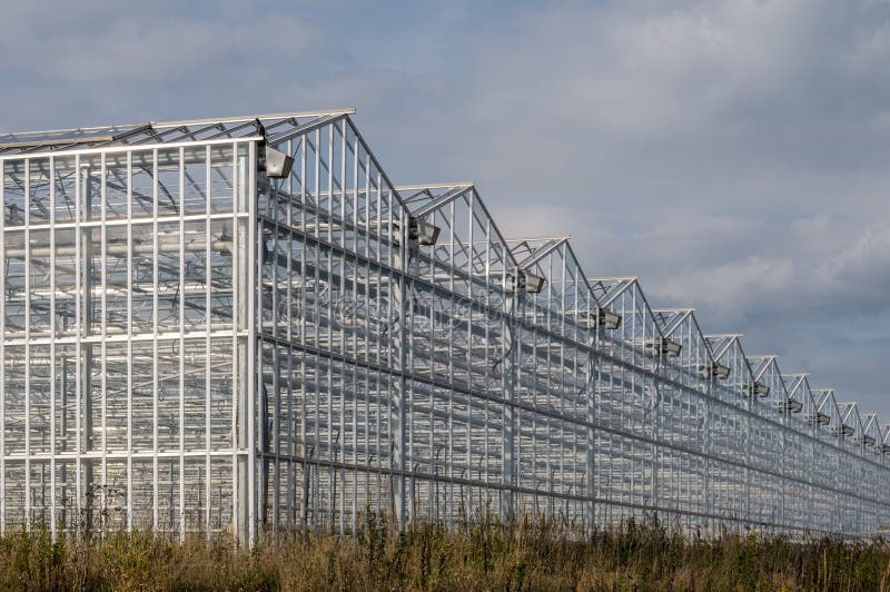 Industrielle Gewächshäuser stockfoto. Bild von stahl 44483532