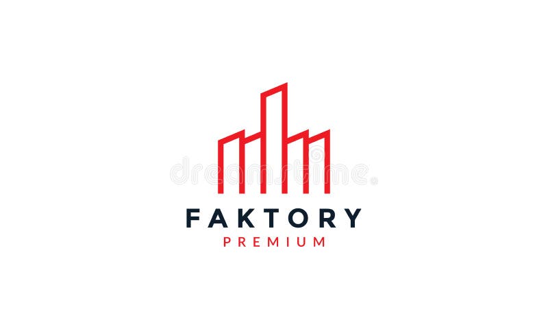 Industry factory with finger logo vector stock illustration.