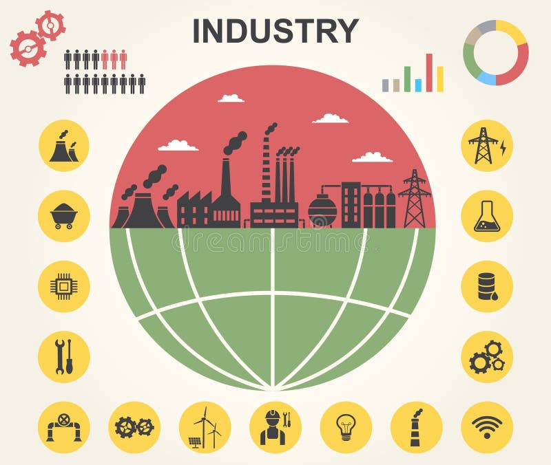 Industry infographics vector template vector illustration