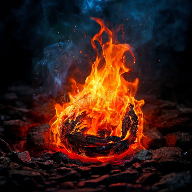 Inel de ardere de foc cu tragere la rece fum royalty free stock image