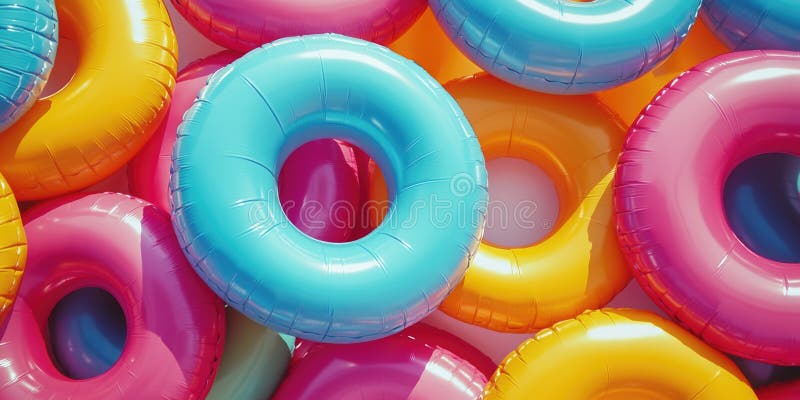 Inele gonflabile colorate stock images