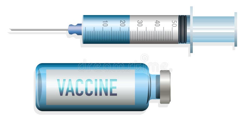Inentingsconcept om een epidemie, met een spuit en een serum tegen te houden royalty-vrije illustratie Inentingsconcept om een epidemie, met een spuit en een serum tegen te houden royalty-vrije illustratie