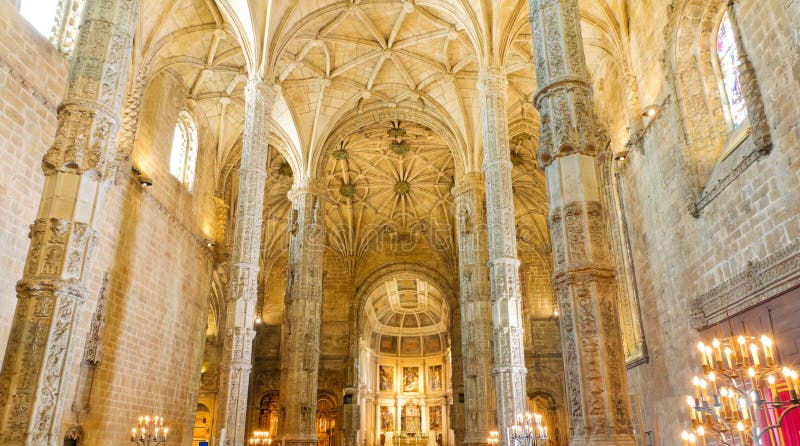 Ineror of Jeronimos Monastery Lisbon, Portugal