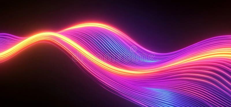 Inexpensive energy streak effect with neon light orb glow. Abstract magic spiral or shine swirl vortex. Fast speed royalty free stock photos