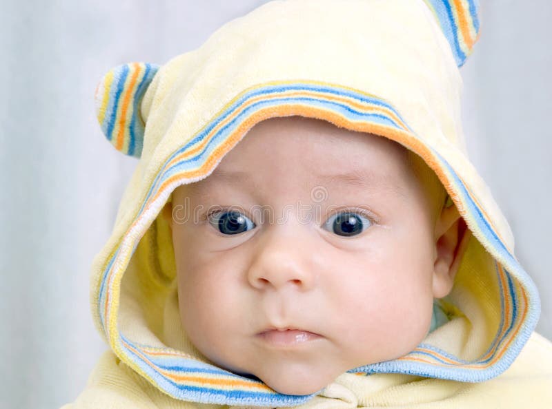 Infant in hood