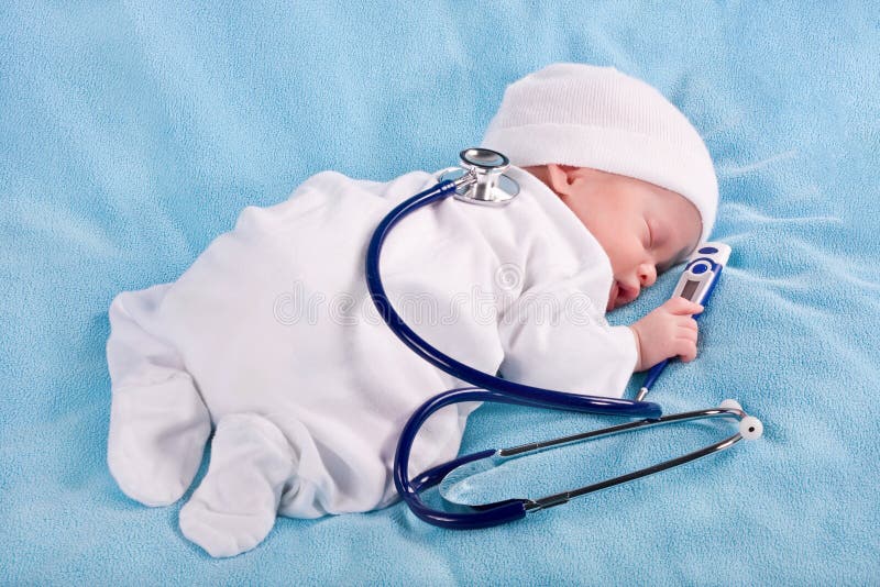 The Infant with a Stethoscope Stock Photo Image of cute, life 16530742
