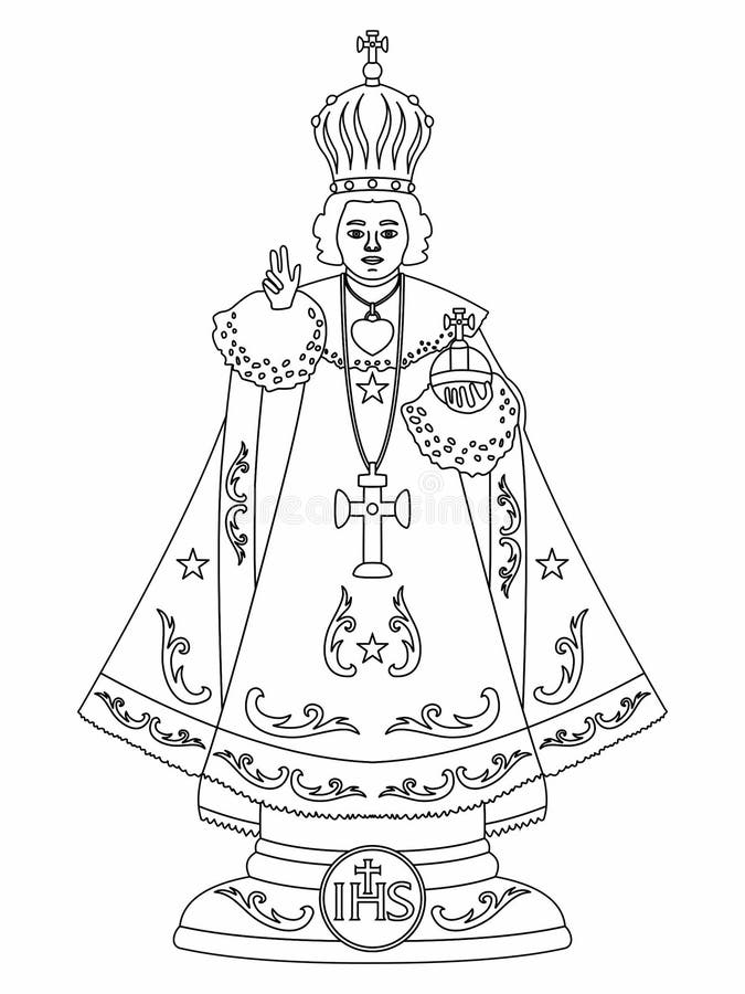 Infante Gesù di Praga Profilo soltanto illustrazione di stock Infante Gesù di Praga Profilo soltanto illustrazione di stock