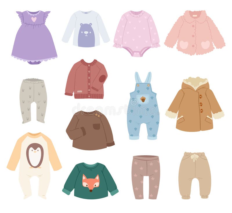 Baby clothes set stock vector. Illustration of newborn - 87365646