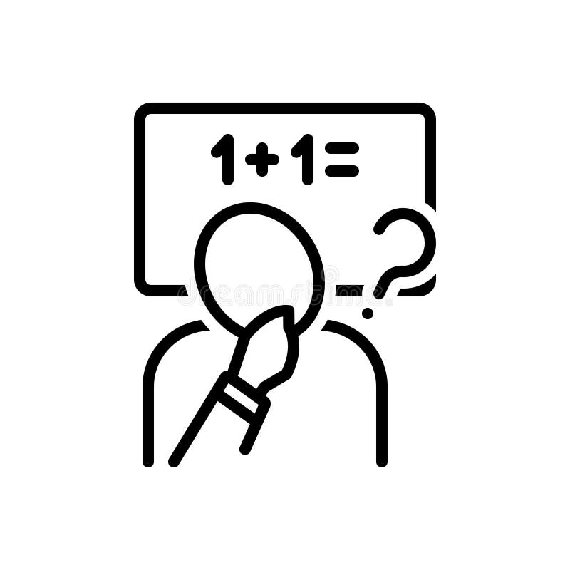 Black line icon for Inference, guess and conjecture stock illustration