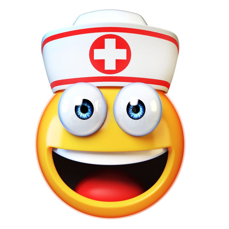 Infermiere emoji isolato su sfondo bianco medico di primo soccorso emoticon simbolo dell'ospedale 3d rendering
