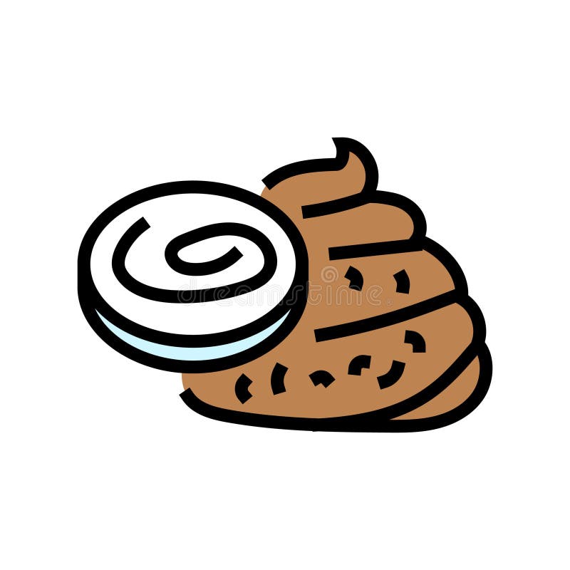 Infested stool sample color icon vector illustration stock illustration