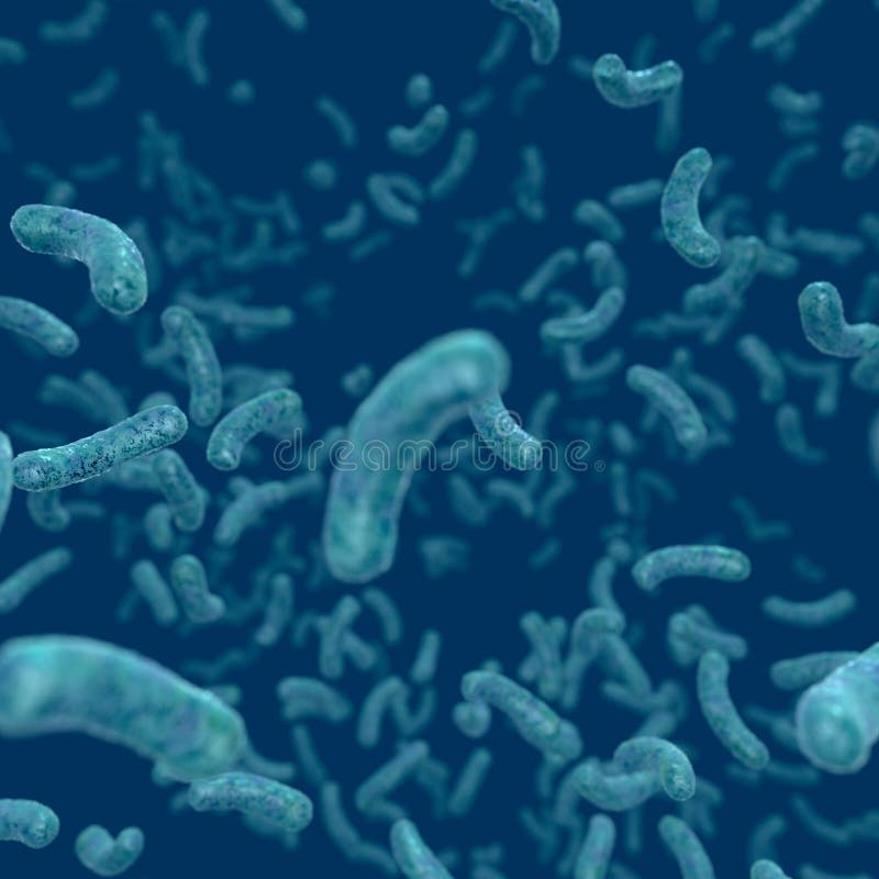 Bacteria Infection, Bacteria floating in fluid environment, stylized microscopic image of bacteria 3D rendering. Bacteria Infection, Bacteria floating in fluid environment, stylized microscopic image of bacteria 3D rendering