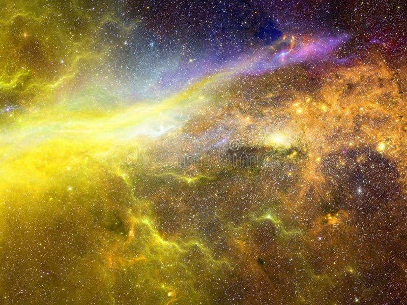 Infinite Beautiful Cosmos Dark Blue and Yellow Background with Nebula,  Cluster of Stars in Outer Space. Beauty of Endless Universe Stock Image -  Image of glowing, deep: 165512537