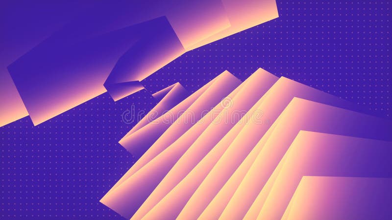 Infinitely moving neon colored zig-zag libyrinth. 3d rendering loop animation 4K stock illustration