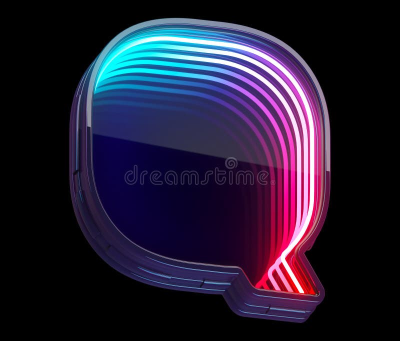 Infinity light neon font. Letter Q. vector illustration