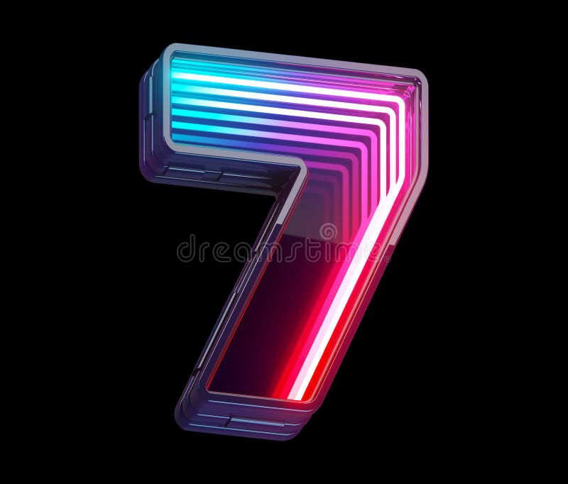 Infinity light neon font. Number 5. royalty free illustration