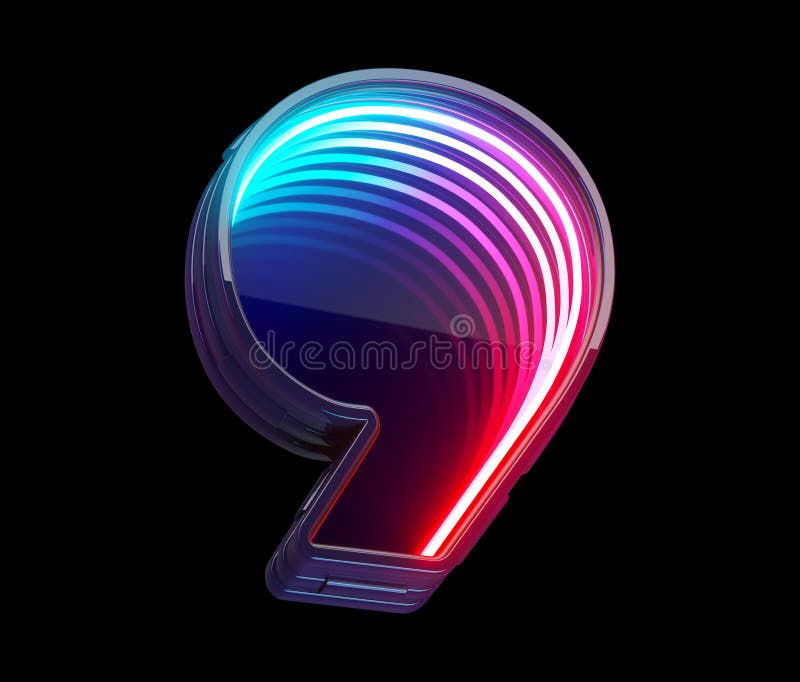 Infinity light neon font. Number 9. vector illustration