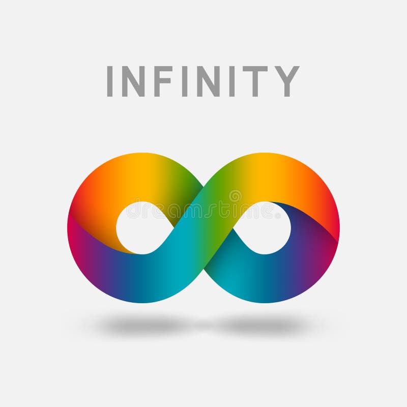 Infinity multicolor abstract sign design element stock illustration
