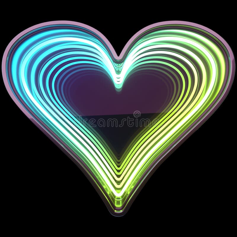 Infinity Neon font. Minth light. Heart symbol. royalty free stock photography