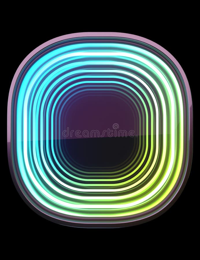 Infinity Neon font. Minth light. Letter O. stock photo