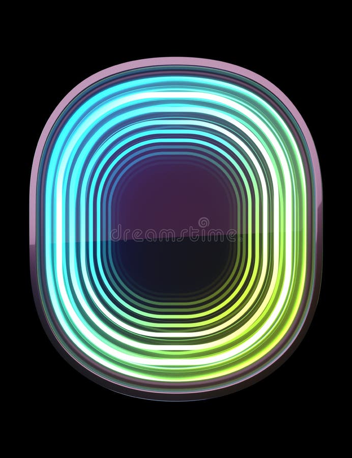 Infinity Neon font. Minth light. Number 0. royalty free stock images