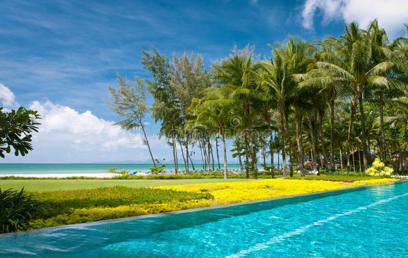 Infinity pool on a beach