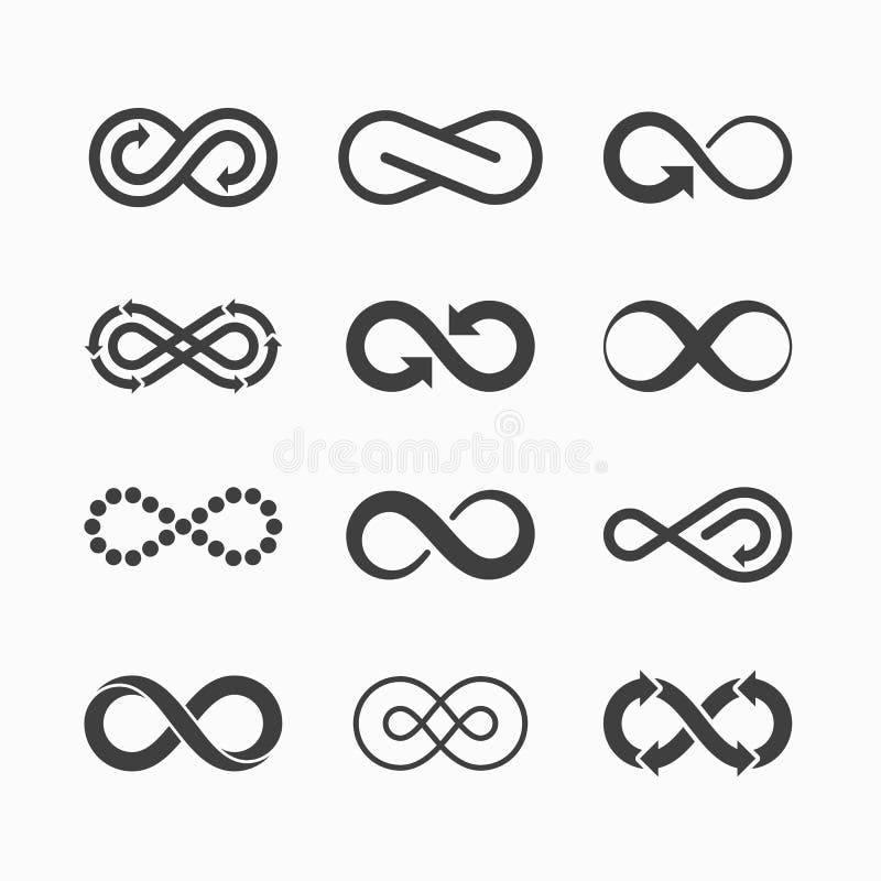 Infinity symbol icons stock illustration