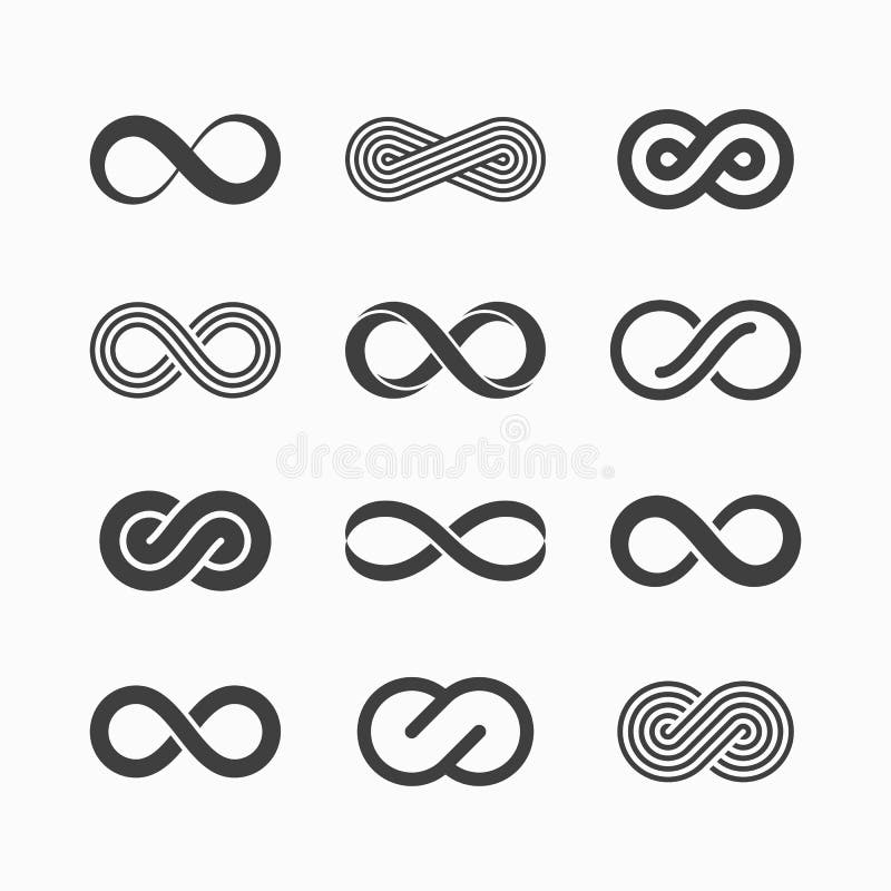 Infinity symbol icons stock illustration