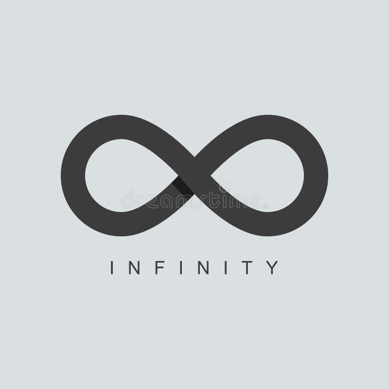 Infinity symbol, infinite logo, limitless sign stock illustration
