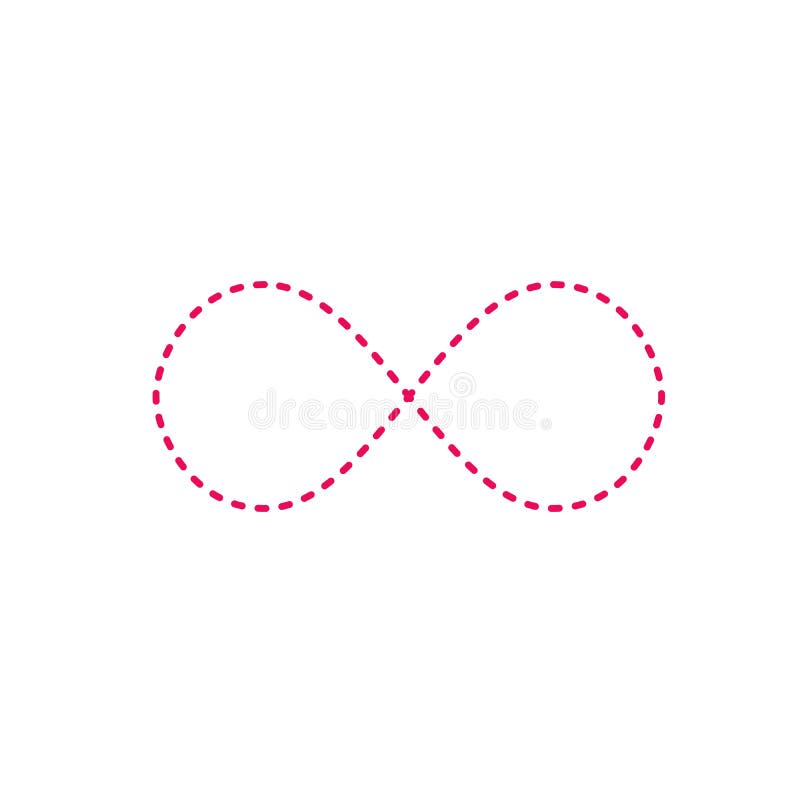 Infinity symbol, simple icon dashed line. dotted icon. Stock vector illustration isolated on white background stock illustration