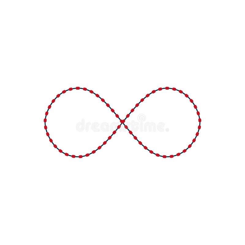 Infinity symbol, simple icon dashed line. dotted icon. Stock vector illustration isolated on white background stock illustration