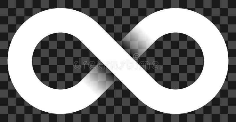 Infinity symbol white - simple with transparency eps 10 - isolated - vector royalty free illustration
