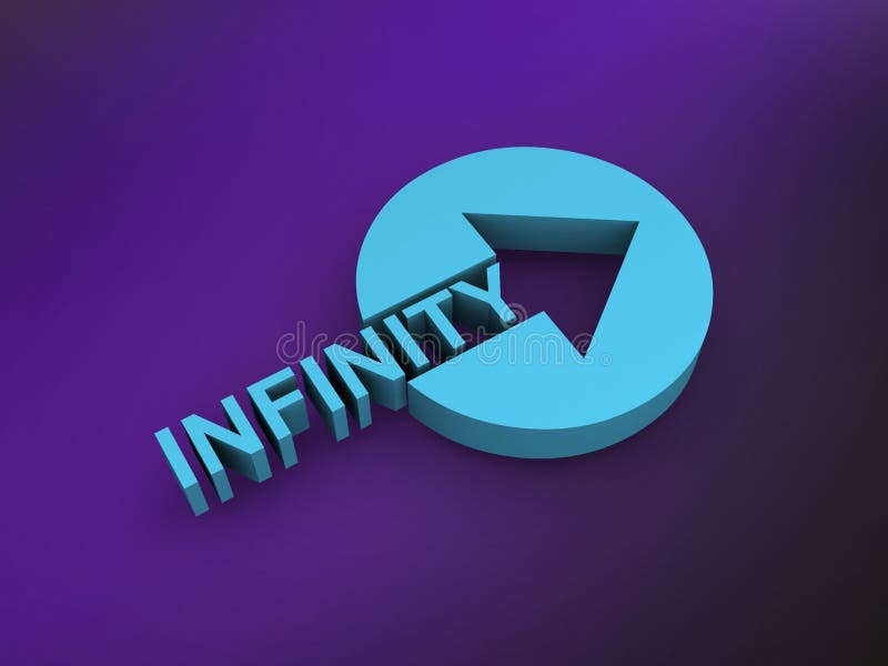 Infinity word on purple stock illustration