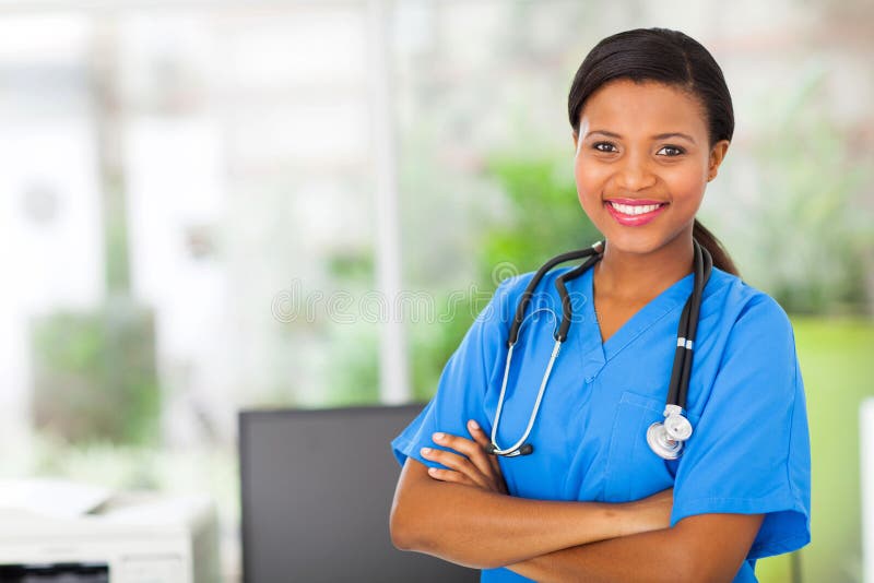 Infirmière d'Afro-américain image stock