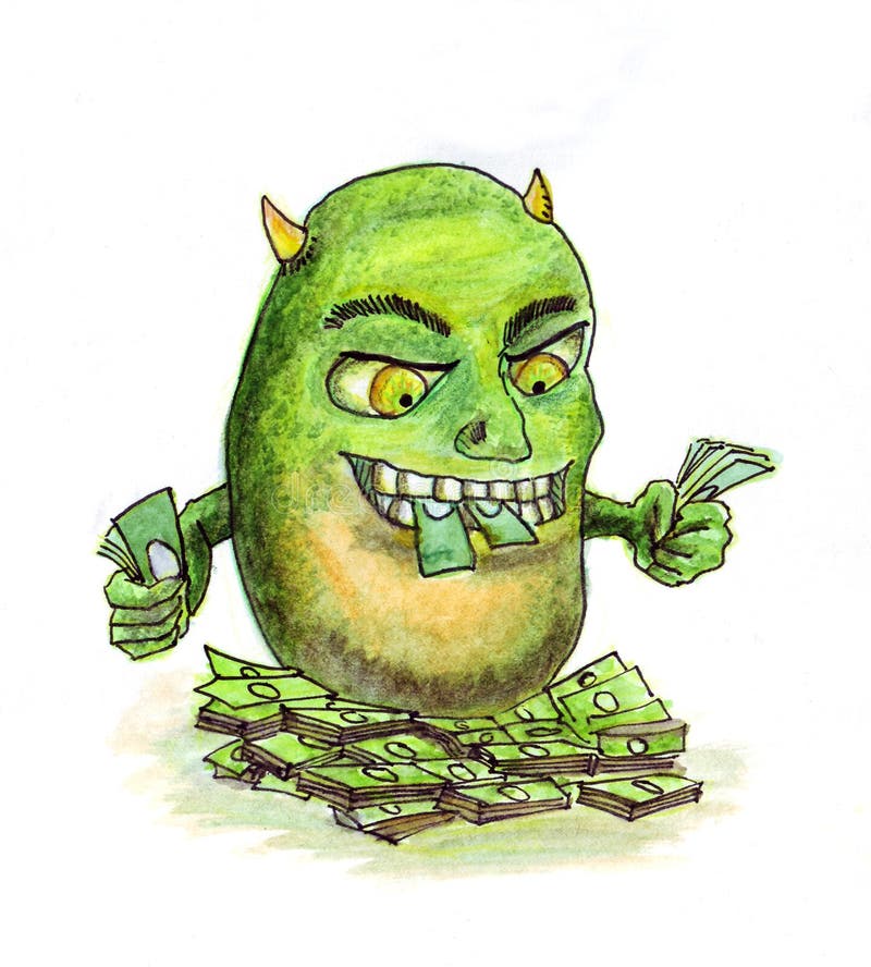 inflaci pieniądze potwór ilustracji inflaci pieniądze potwór ilustracji