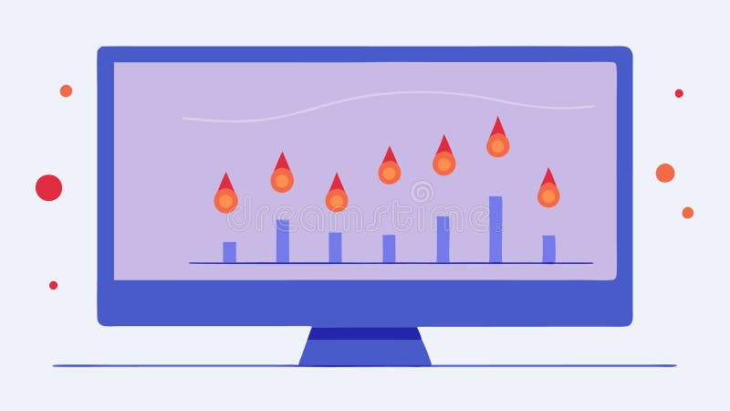 Inflammation Marker Dashboard A digital screen displaying a line graph that tracks inflammation markers over time with vector illustration