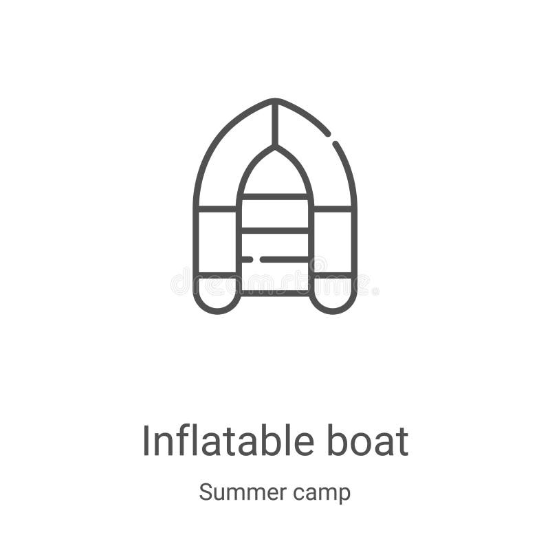 Inflatable Boat Icon Vector from Transport Collection. Thin Line