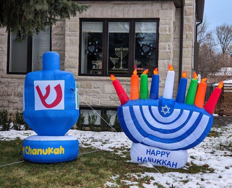 Inflatable Decorations for Hanukkah Editorial Photo Image of