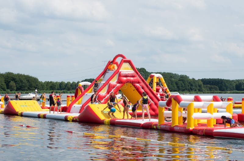 inflatables on lake