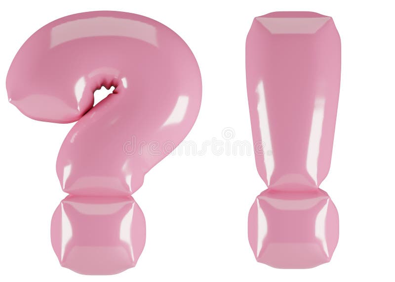 Inflated glossy pink question symbol illustration. 3D render of latex bubble font with glint. Graphic math symbol, typography, ABC vector illustration