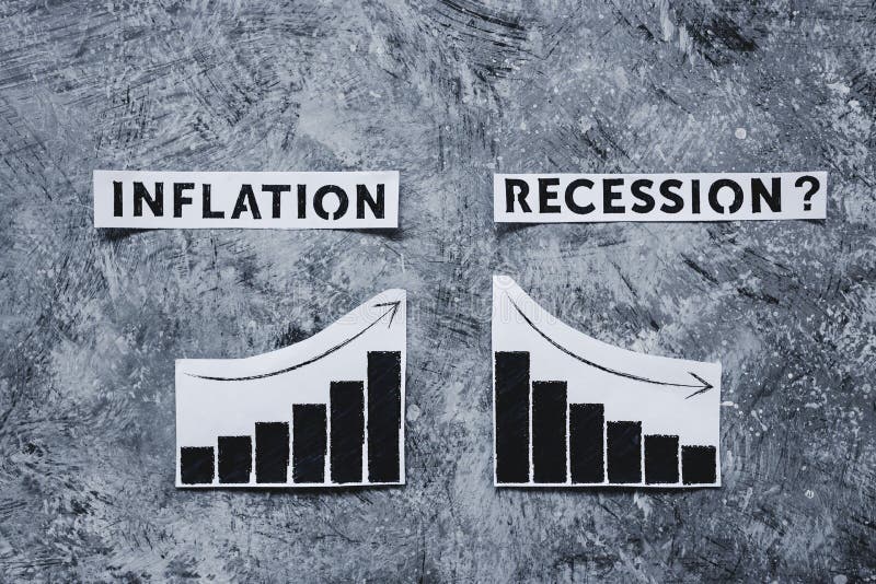 Inflation and Recession Texts and Graphs Showing Prices Going Up and