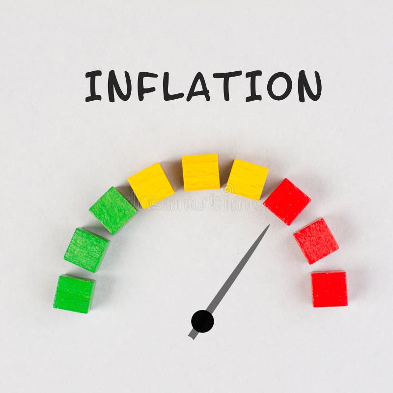 Inflation rising is standing next to the loading bar, high living costs, gas and electricity prices, increase of poverty