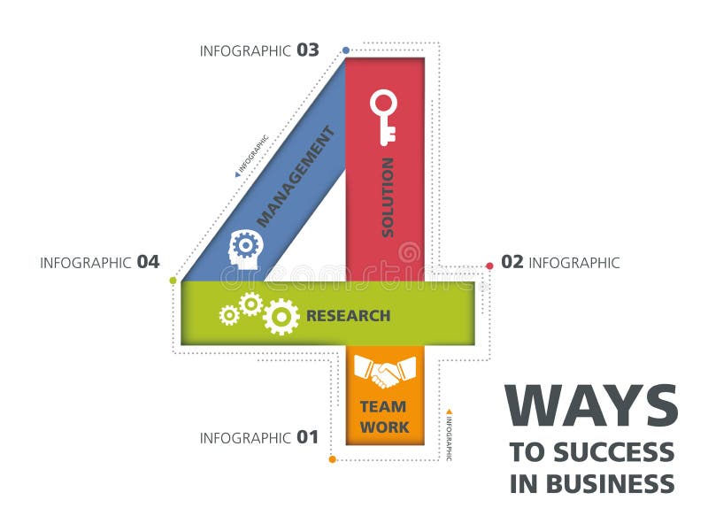 Info graphic design, , template, number, way to success vector illustration