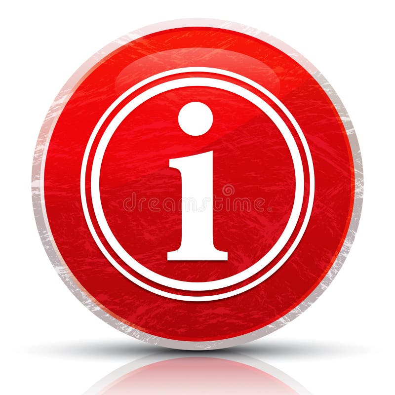 Info icon metallic grunge abstract red round button illustration