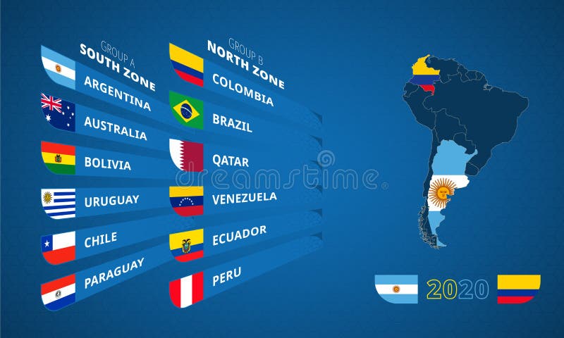 Conmebal Copa America 2020 Abstrata Bandeira Brasileira Competição