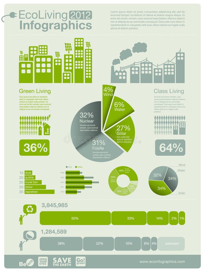 Infografiek van de ecologie stock illustratie Infografiek van de ecologie stock illustratie