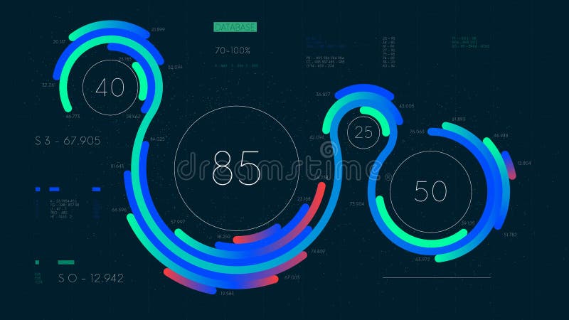 Infografías futuristas tecnología inteligente hud dashboard virtual binario big data stream vector ilustración ilustración del vector