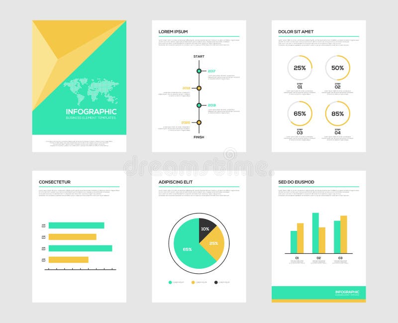 Infographic-Broschürenelemente für Sichtbarmachung der kommerziellen Daten stock abbildung Infographic-Broschürenelemente für Sichtbarmachung der kommerziellen Daten stock abbildung